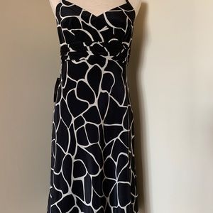 ANN TAYLOR 100% Silk Giraffe Print Halter Dress